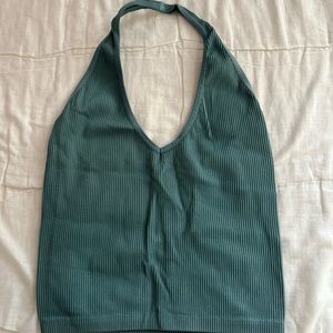 Teal Out From Under Jackie Seamless Halter Bra Top